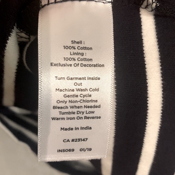 Talbots NEW Embroidered Dress Navy Large Floral Stripe Coastal Office Casual - Picture 10 of 12